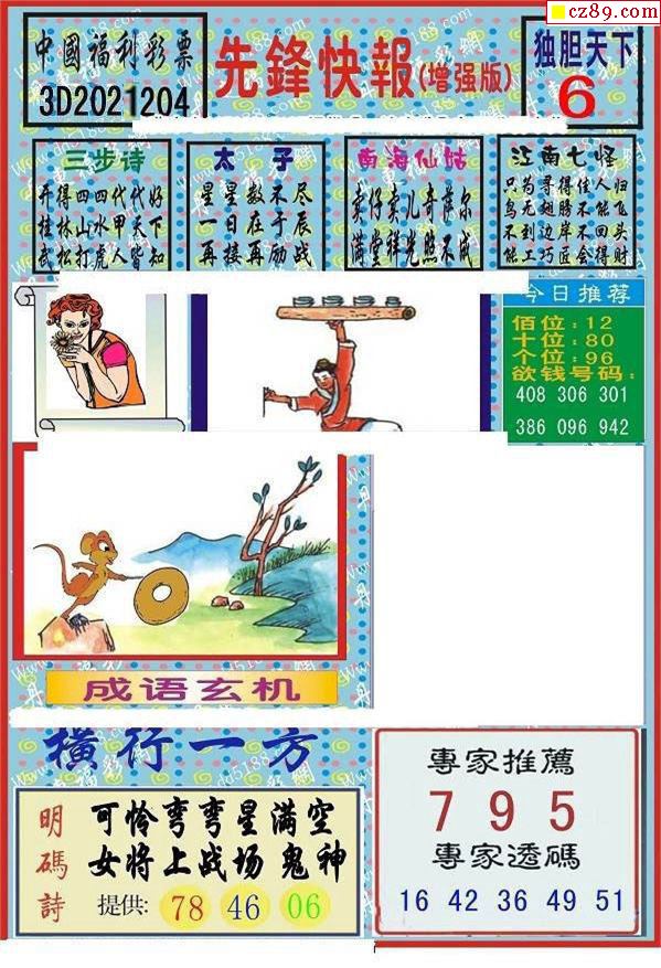 2021204期3d图谜汇总(八)