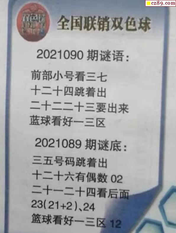 双色球图谜21年090期全国联销图(高清图)