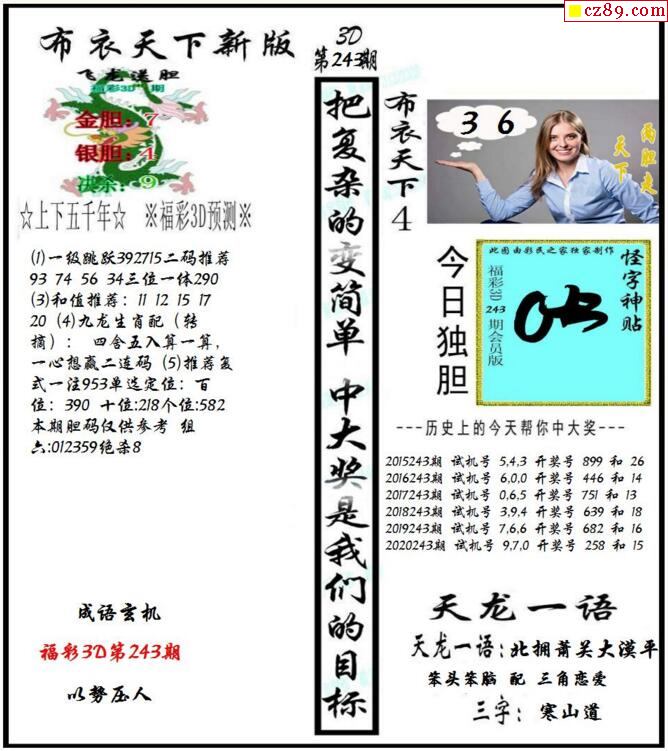 2021243期3d字谜图谜总汇