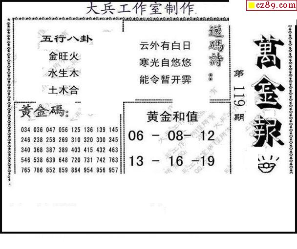 大兵全版2022119期3d图谜