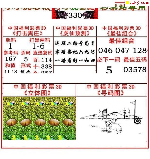 小小虎彩报2019330期福彩3d图谜2