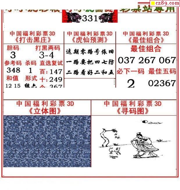 小小虎彩报2019331期福彩3d图谜2