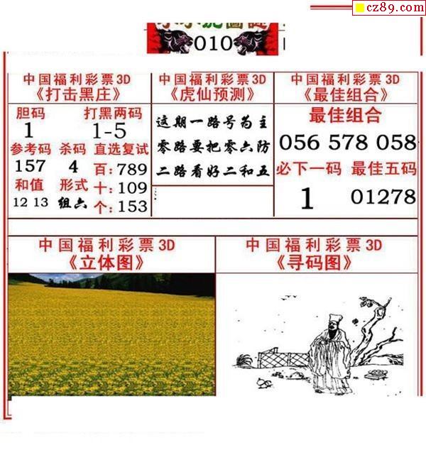 小小虎彩报2021010期福彩3d图谜2