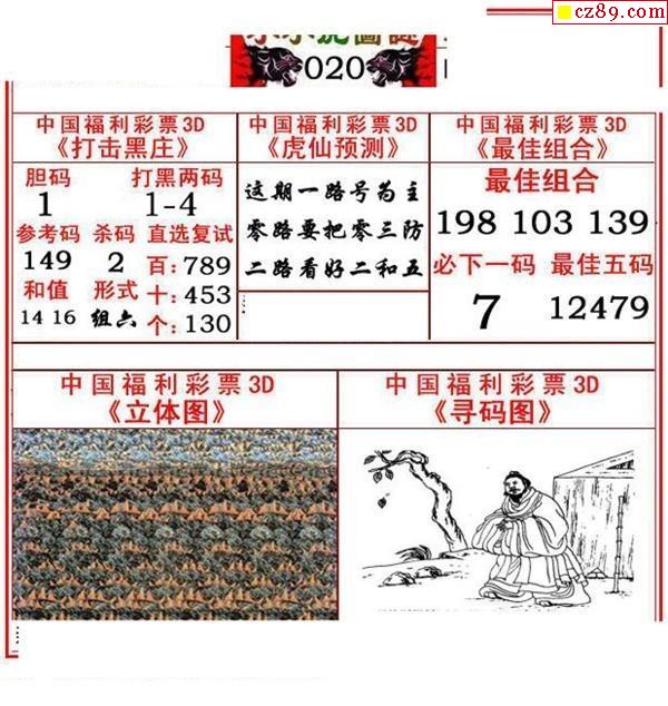 小小虎彩报2022020期3d图谜