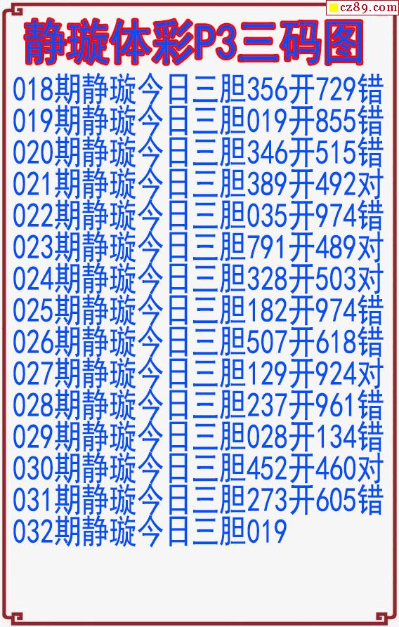 2022年032期体彩p3胆码杀码原创图总汇