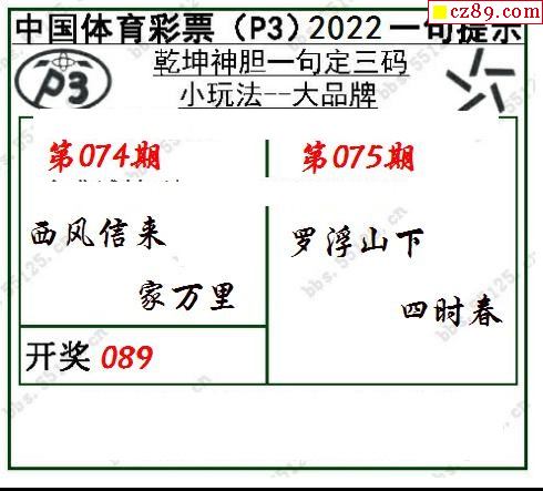 乾坤一句定三碼22年075期p3圖謎