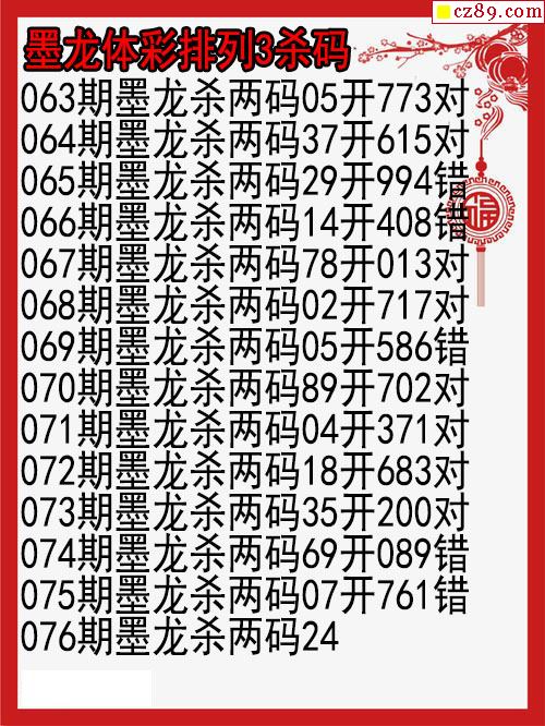 22年076期墨龍體彩排列3殺碼圖_牛彩網